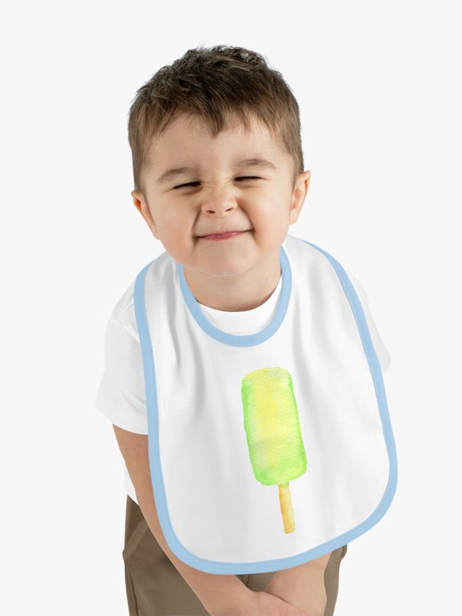 Baby Contrast Trim Jersey Bib