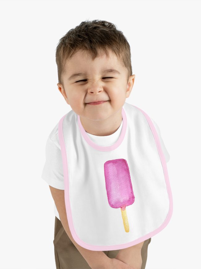 Baby Contrast Trim Jersey Bib