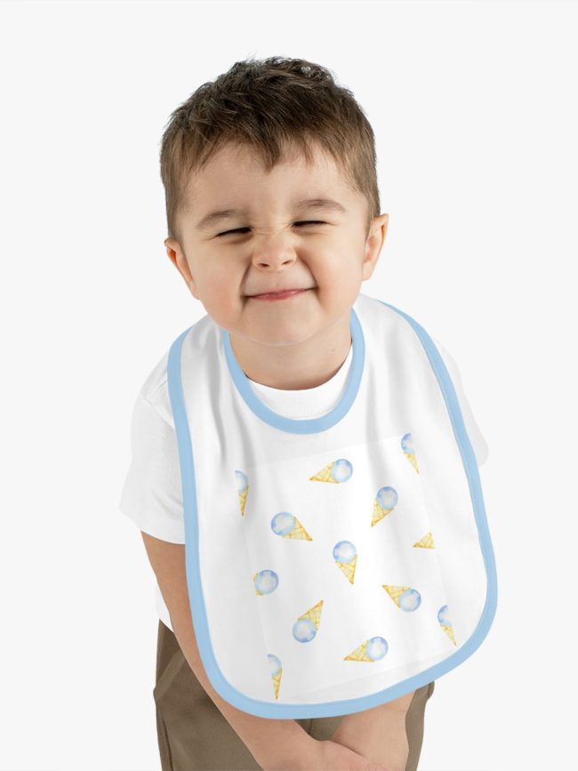 Baby Contrast Trim Jersey Bib