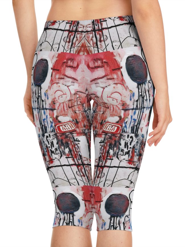 Artistic Women's Capri Leggings - Trendy Activewear for Yoga, Workout, Festivals, Casual Outings, Fitness Enthusiasts, Dance