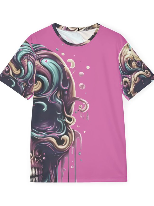 T-shirt Men's AOP Sports Jersey - Edgy Skull Design - Perfect for , Festivals Unique Graphic Tee, Casual Wear, Gift Idea