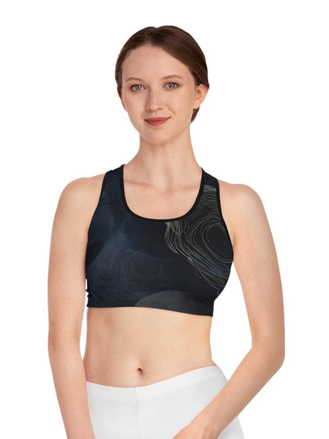 Cosmic Pattern Sports Bra - Activewear for Yoga, Gym, Running, Workout, Fitness Apparel