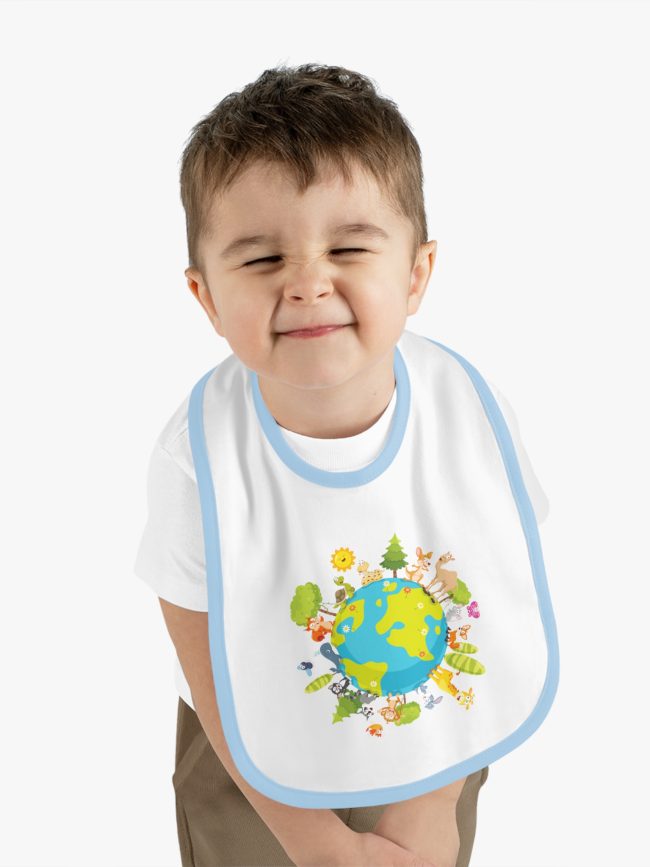 Baby Contrast Trim Jersey Bib