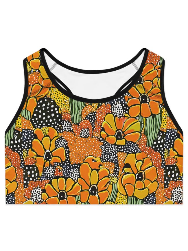 Floral Sports Bra - Vibrant Workout Gear for Active Women, Fitness Apparel, Summer Athletic Wear, Gift for Her, Yoga Top