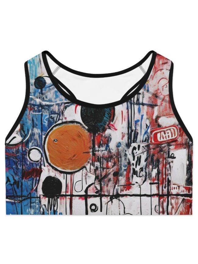 Abstract Art Sports Bra | Unique Workout Top, Gym Essentials, Fitness Apparel, Activewear, Gift for Her