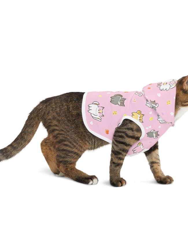 Adorable Cat Print Pet Hoodie - Cute & Cozy for Your Furry Friend