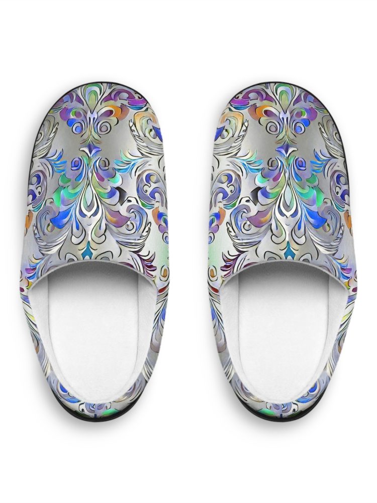 Stylish Women's Indoor Slippers with Elegant Floral Design