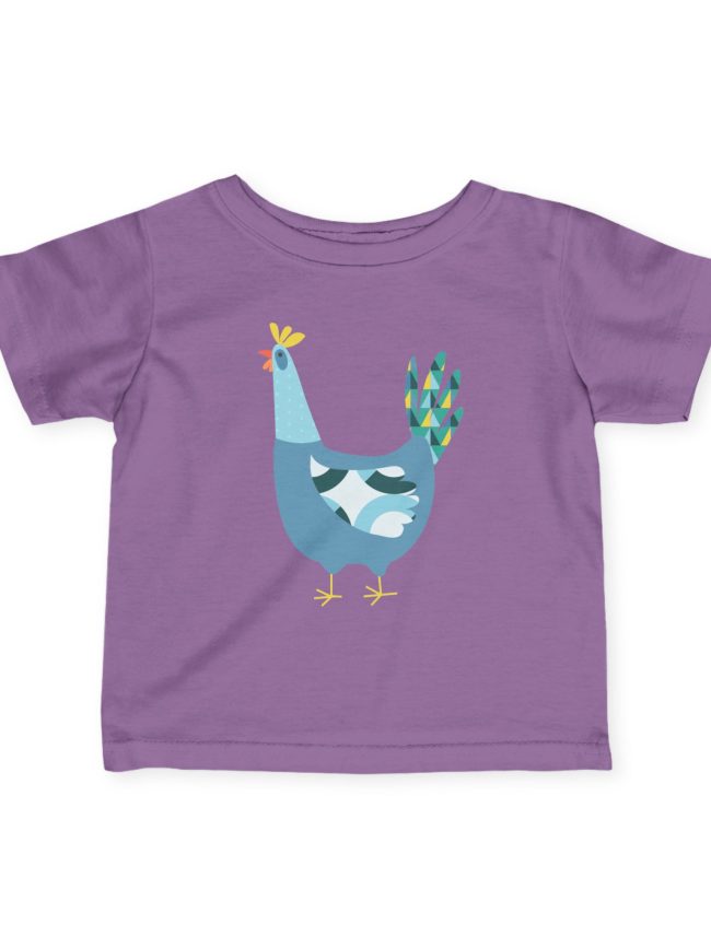 Whimsical Baby Tee with Colorful Rooster Design, Infant T-Shirt, Cute Toddler Apparel, Farm Animal Gifts, Baby Shower Present, Kids Fashion