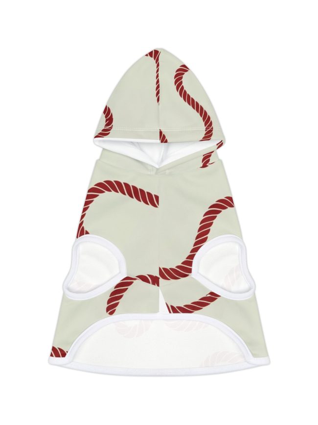 Pet Hoodie With Red Rope Design