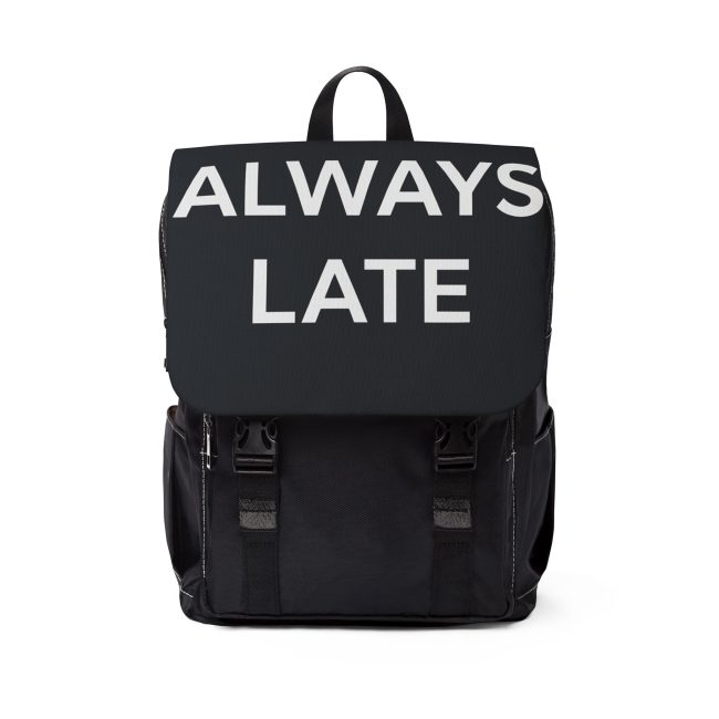 Always Late Unisex Casual Shoulder Backpack - Stylish Travel Bag for Trendsetters