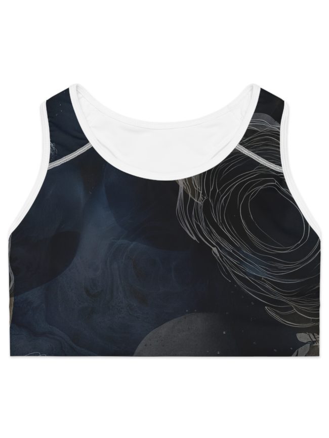 Cosmic Gold Black Sports Bra