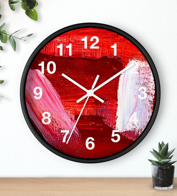 Wall Clock Red Modern Art Print - Image 6
