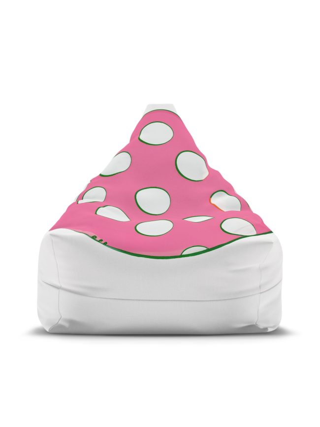 White And Fuchsia Dots Bean Bag Chair Cover