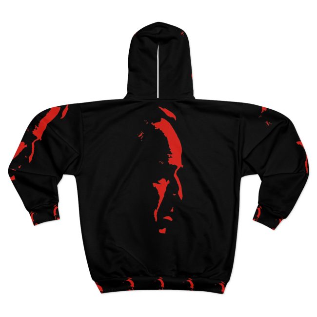 Edgy Graphic Unisex Zip Hoodie | Urban Streetwear, Layered Style, Perfect for Gifting, Fall Fashion, Unique Design