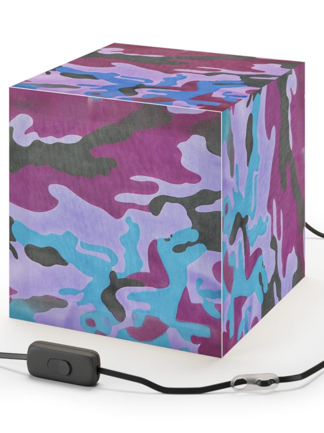 Colorful Camo Light Cube Lamp - Unique Home Decor, Modern Lighting, Gift for Teens, Bedroom Aesthetics, Cool Office Light