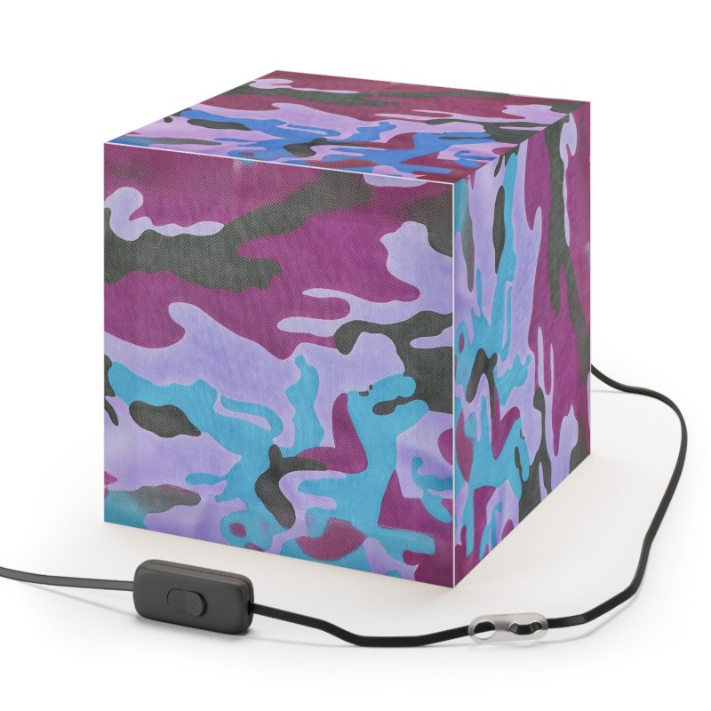 Colorful Camo Light Cube Lamp - Unique Home Decor, Modern Lighting, Gift for Teens, Bedroom Aesthetics, Cool Office Light
