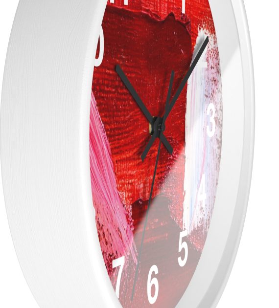 Wall Clock Red Modern Art Print - Image 8