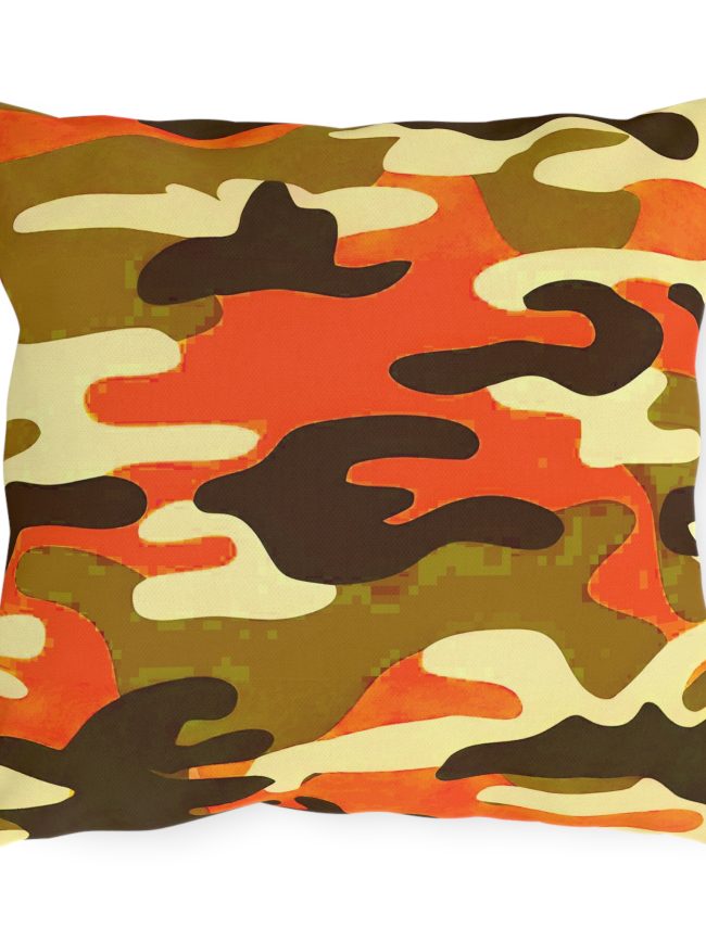 Outdoor Pillows Orange Camouflage Pattern