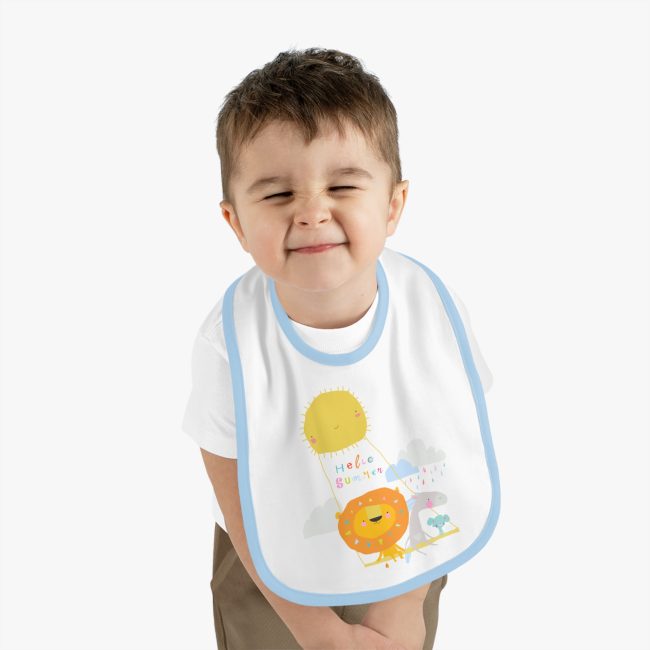 Baby Contrast Trim Jersey Bib