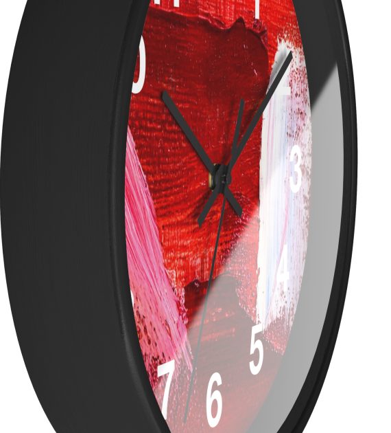 Wall Clock Red Modern Art Print - Image 2