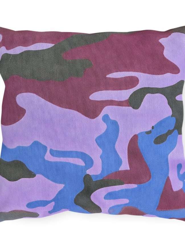 Outdoor Pillows Burgundy Blue Camouflage