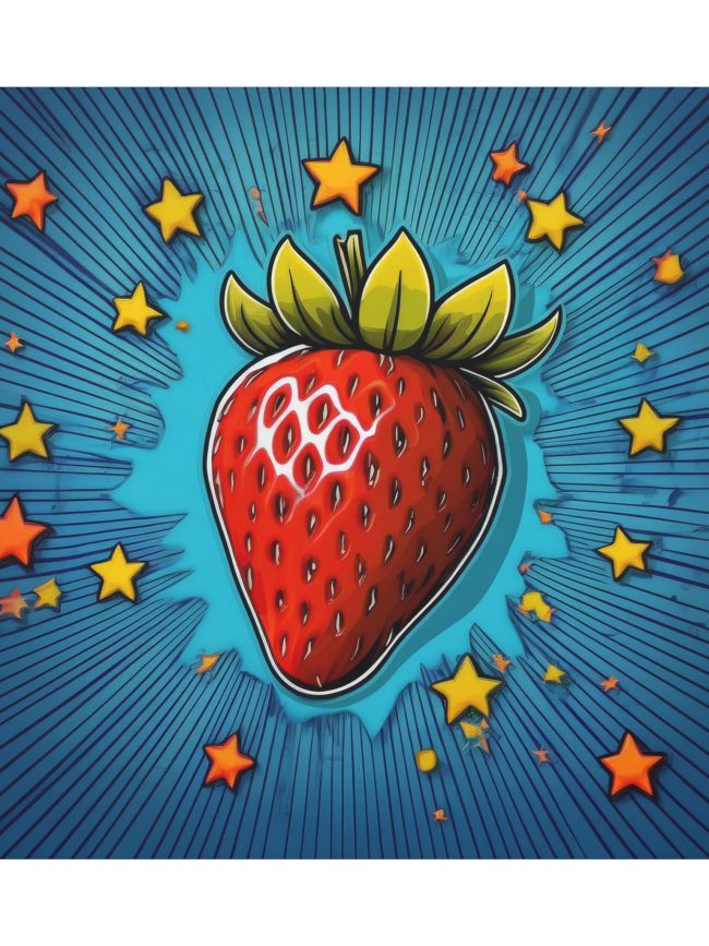 Strawberry 80s Modern Art Matte Canvas