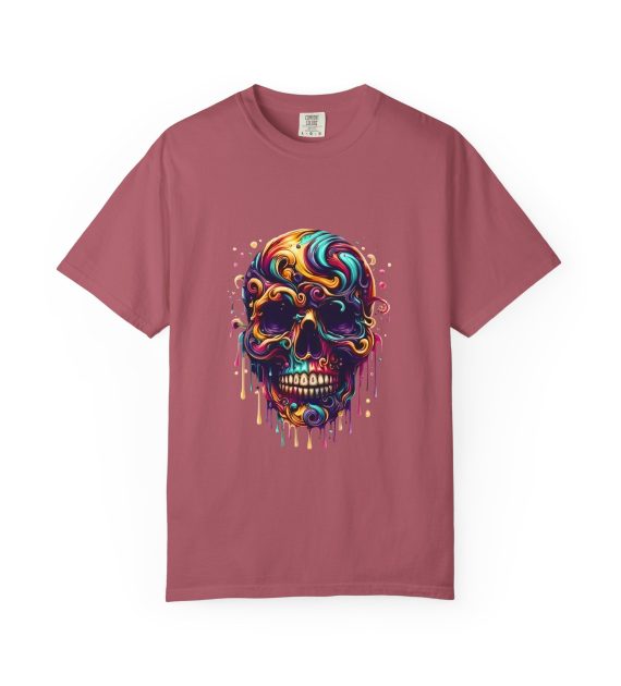 Vibrant Skull Graphic T Shirt Colorful Unisex Tee - Image 49
