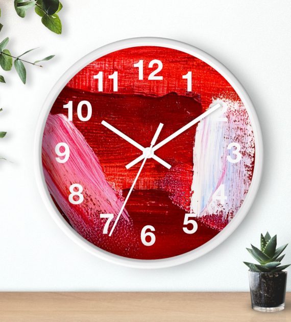 Wall Clock Red Modern Art Print - Image 12
