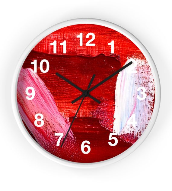 Wall Clock Red Modern Art Print - Image 7