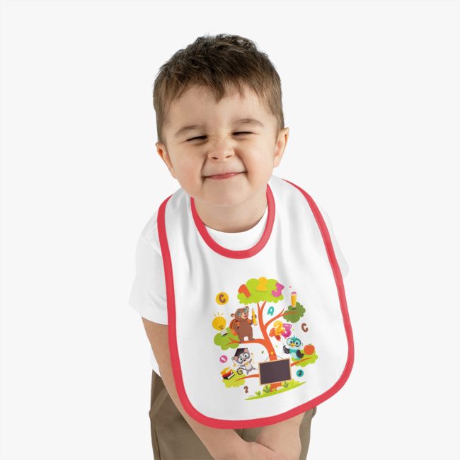 Baby Contrast Trim Jersey Bib