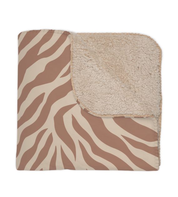Cozy Tan Sherpa Pet Blanket | Soft Animal Print Throw, Perfect for Home Decor, Gifts, Snuggling, Winter Warmth, Jungle Theme - Image 3