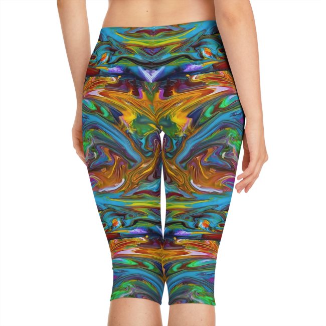 Vibrant Women's Capri Leggings | Colorful Activewear, Fitness Clothing, Casual Wear, Daily Comfort, Yoga Pants