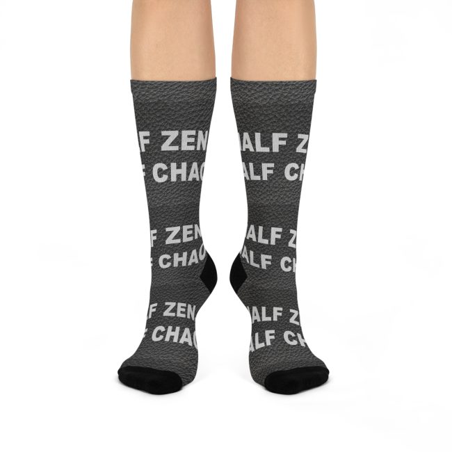 Cushioned Crew Socks for Inner Peace, Zen Socks for Meditation, Cozy Gift for Mindfulness, Stress Relief, Everyday Comfort