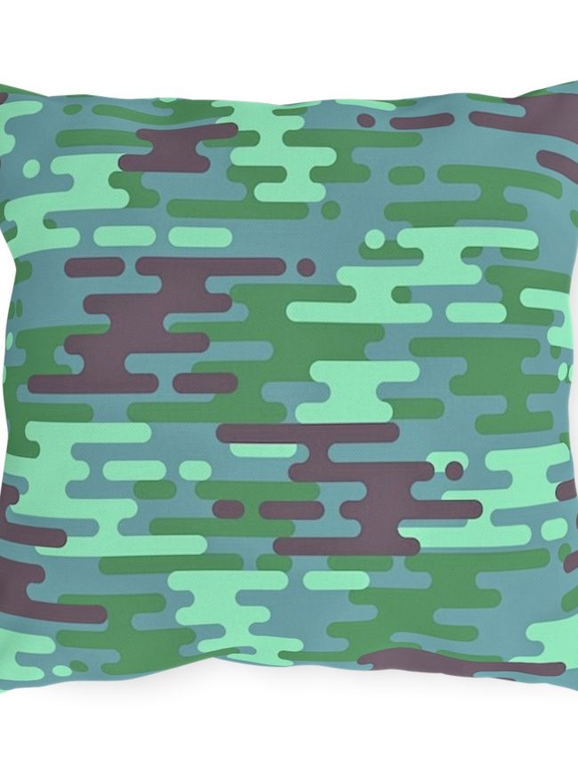 Outdoor Pillows Camouflage Style Aqua Green