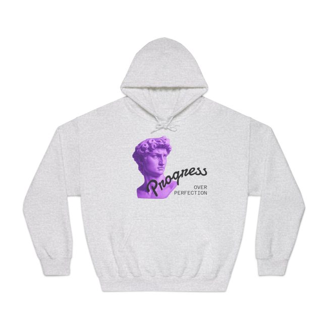 Progress Over Perfection Hooded Sweatshirt - Unisex Casual Wear for Comfort & Inspiration, Motivational Gift, Cozy Hoodie
