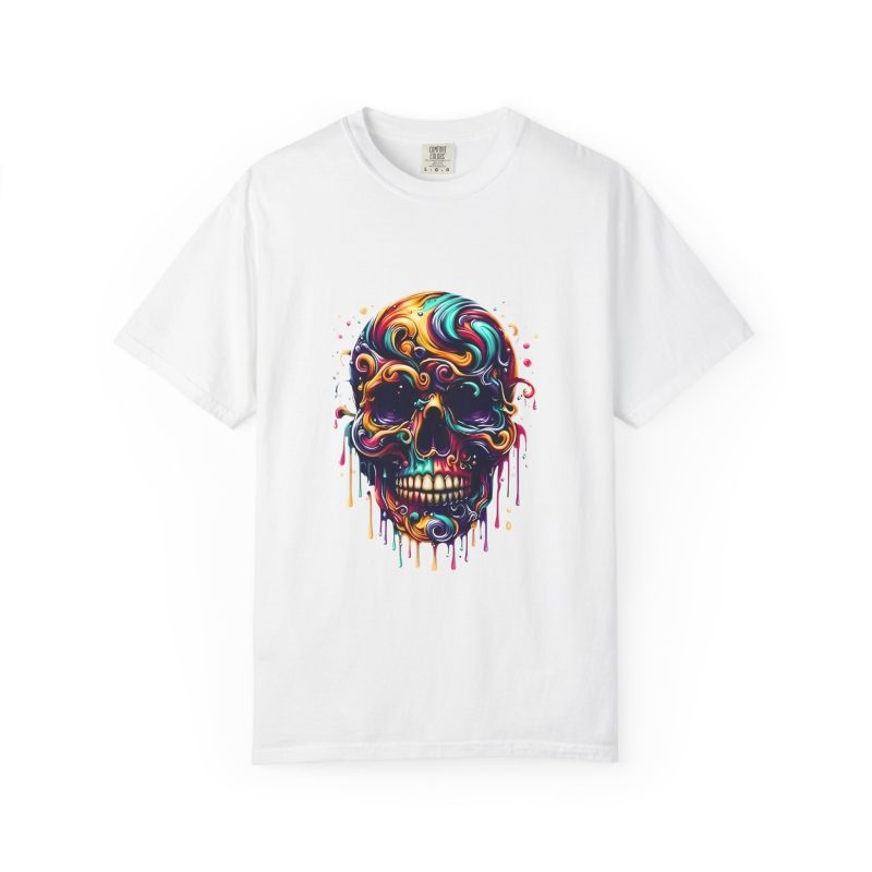 Vibrant Skull Graphic T Shirt Colorful Unisex Tee