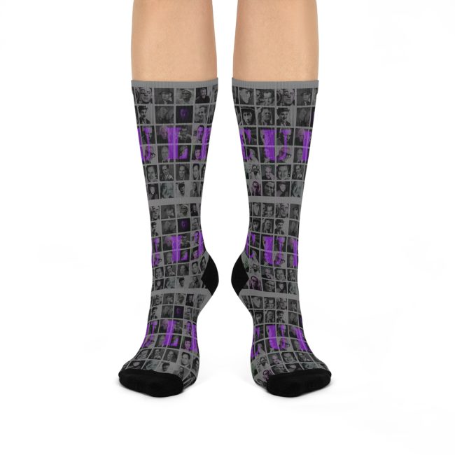 Cushioned Crew Socks | Unique Photo Collage Design for Cozy Comfort, Gift for Her, Warm Feet, Holiday Stocking Stuffer, Fashionable Socks