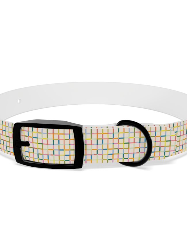 Dog Collar Colorful Tartan Style