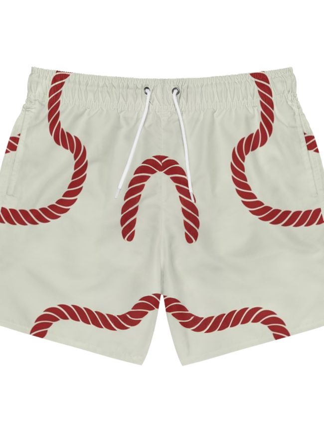 Swim Trunks Red Marine Pattern