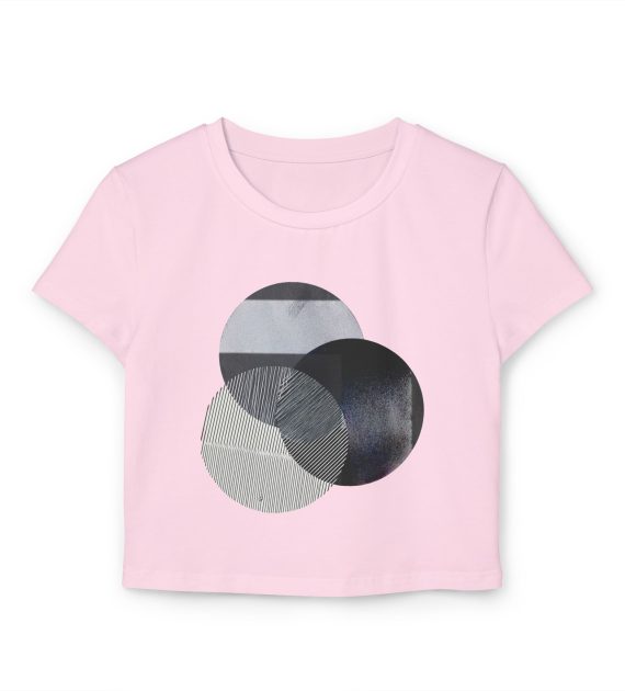 Chic Women's Baby Tee with Modern Circle Design, Casual Wear, Summer Top, Trendy Fashion, Gift for Her, Everyday Style - Image 15