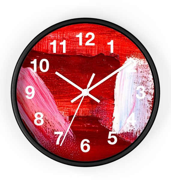 Wall Clock Red Modern Art Print - Image 4