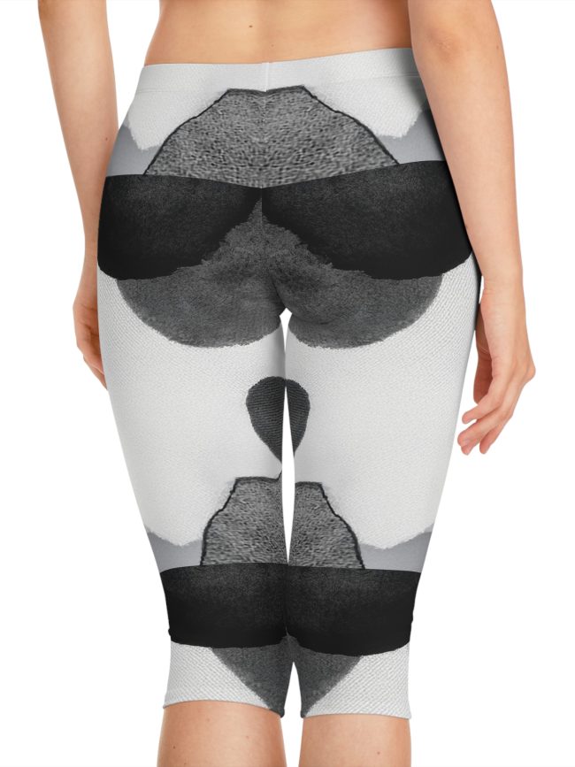 Chic Abstract Women's Capri Leggings, Yoga Wear, Activewear, Fitness Leggings, Fashionable Athleisure, Trendy Workout Pants