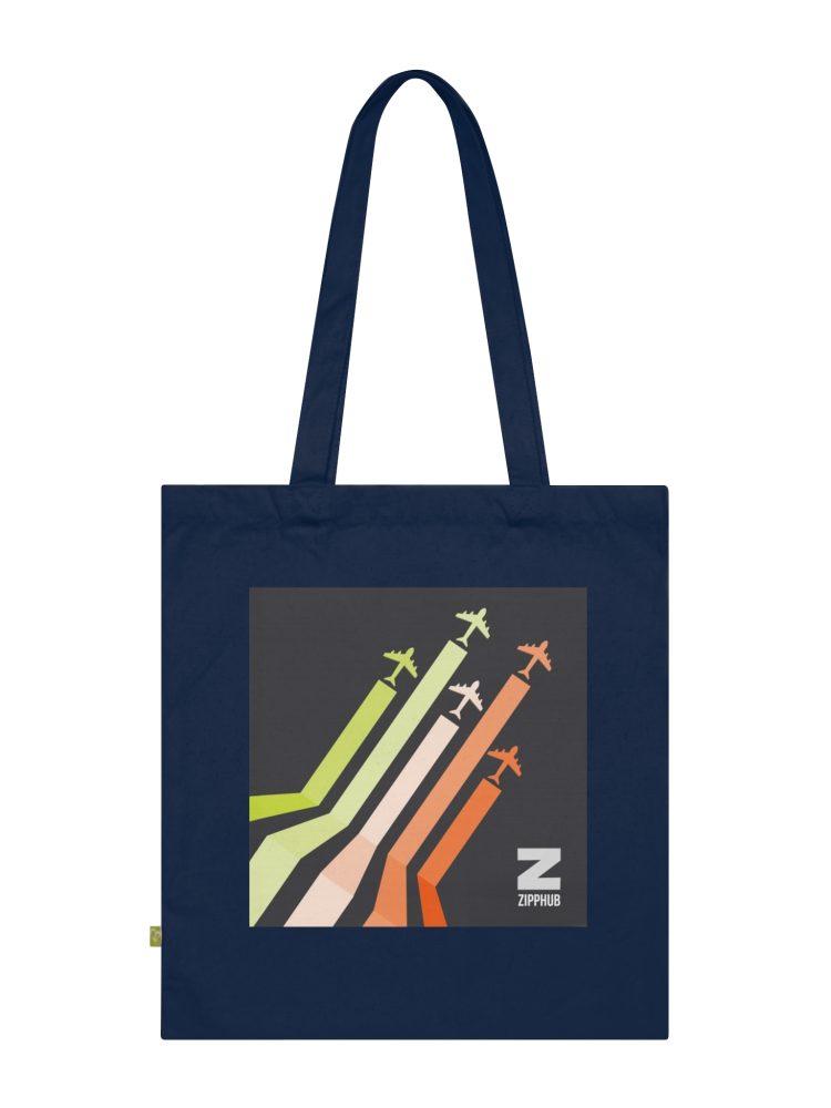 Colorful Retro Design Organic Cotton Tote Bag, Eco-Friendly Bag, Reusable Shopping Tote, Gift for Eco-Conscious, Groceries, Beach, Festivals