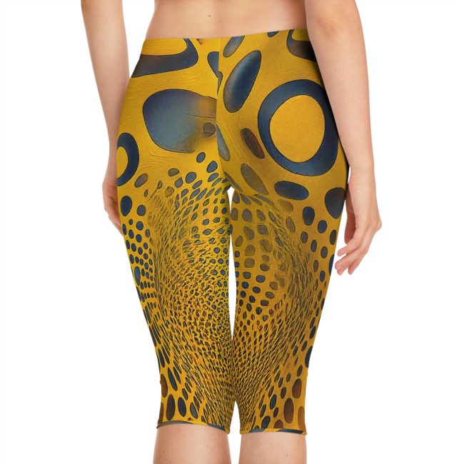 Women's Artistic Capri Leggings, Summer Fashion, Yoga Pants, Dance Wear, Festival Outfit, Graphic Print Leggings