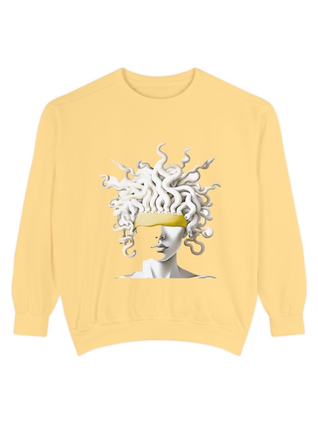 Yellow Medusa Unisex Garment Dyed Sweatshirt