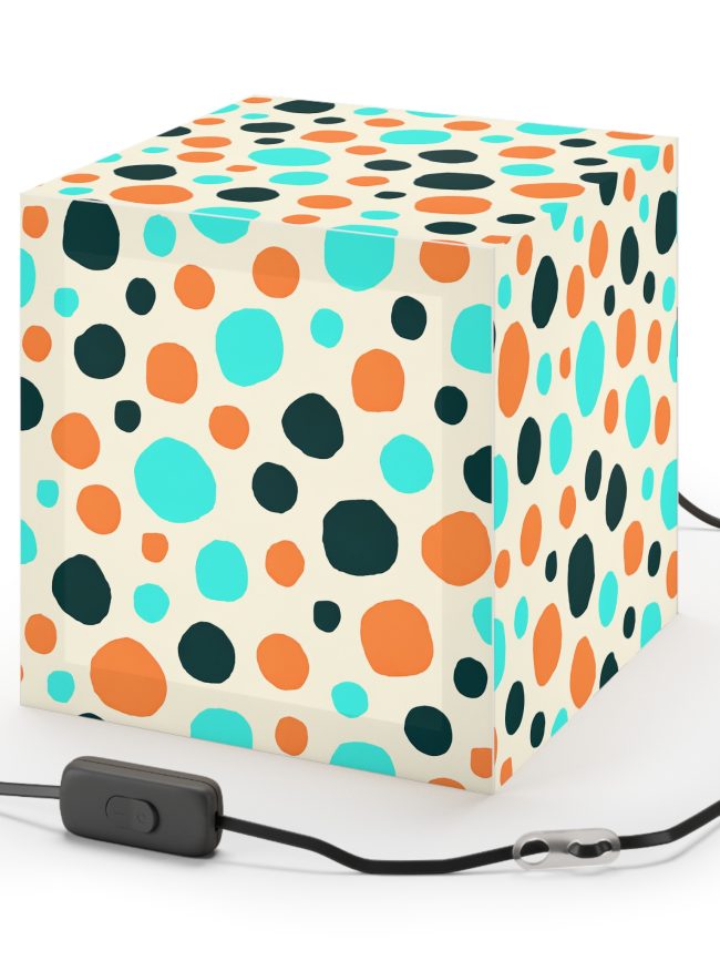 Modern Polka Dot Light Cube Lamp, Pendant Lighting, Fun Decor, Unique Gift, Home Decor, Nursery Light Fixture