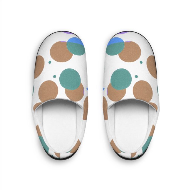 Chic Women's Indoor Slippers with Abstract Polka Dot Design