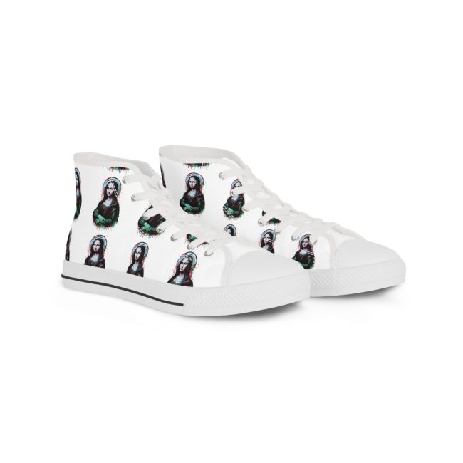 Stylish High Top Sneakers with Unique Design, Casual Footwear, Trendy High Tops, Express Your Style, Gift for Fashion Lovers