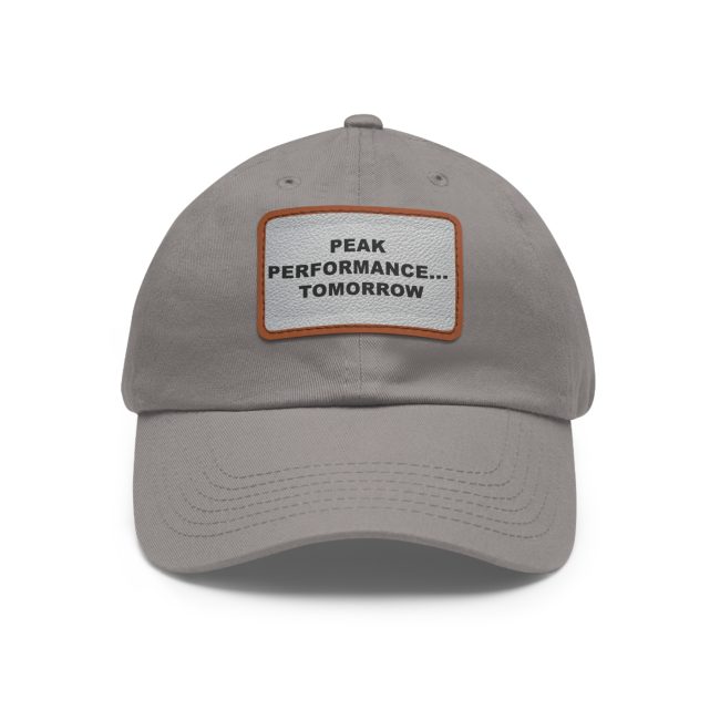 Peak Performance Dad Hat | Casual Cap with Leather Patch | Stylish Gift for Dads, Sports Enthusiasts, Outdoor Lovers, Birthday, Father's Day
