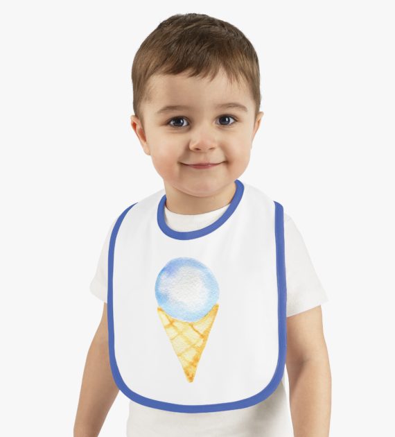 Baby Contrast Trim Jersey Bib - Image 5